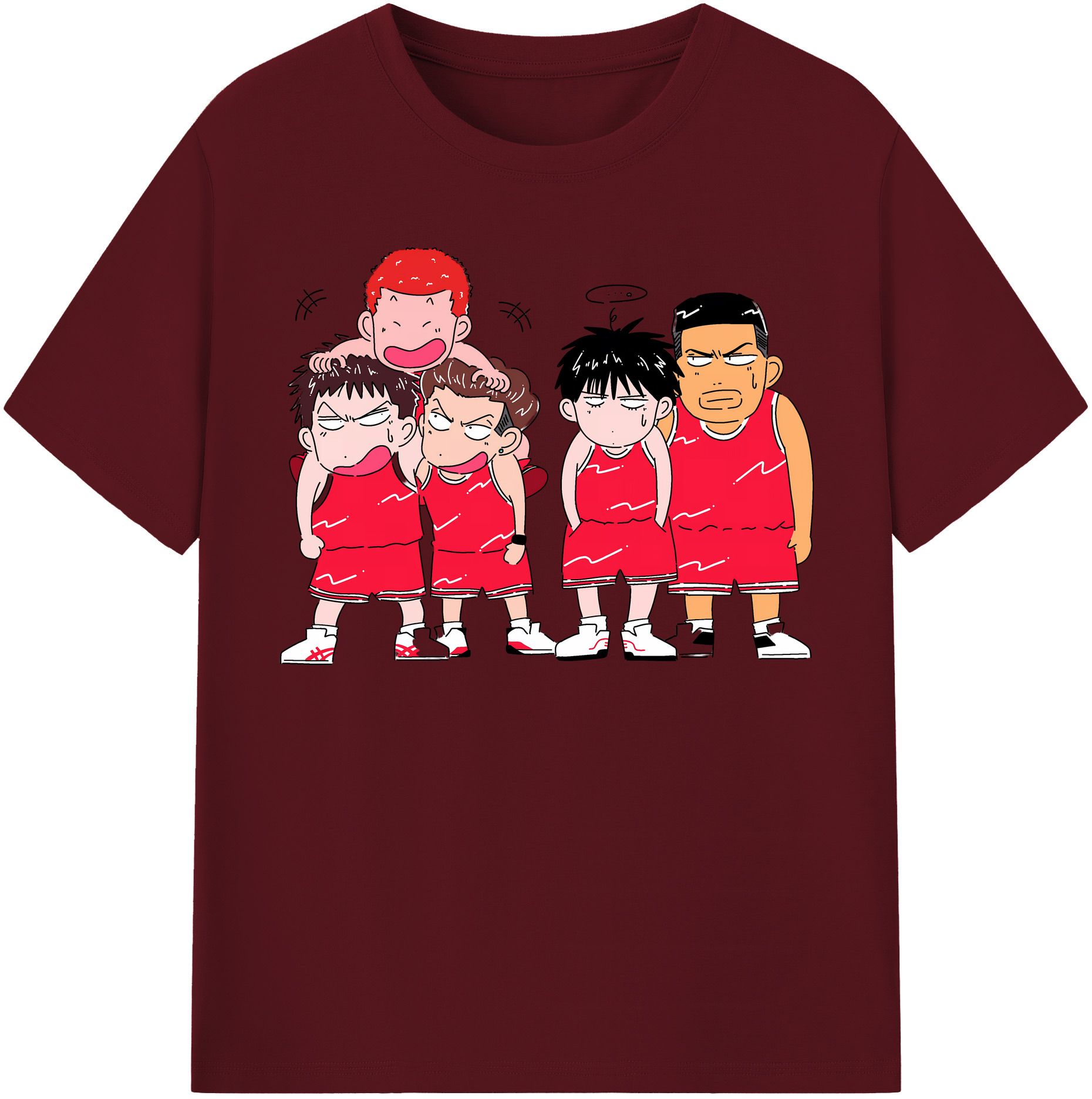 SLAM DUNK／スラムダンク 綿100％半袖Tシャツ（フロントプリント）
